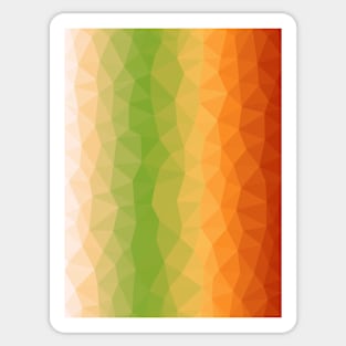 Cream, Green, Orange and Red Geometric Abstract Design Sticker